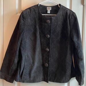 Chico's Brown suede Quilted Blazer